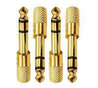 SUZEYEN 2pcs Headphone Jack Adapter, 6.5mm Male (1/4 inch) to 3.5mm Female (1/8 inch) Stereo Aux Plug Converter, Gold Plated Audio Adapter for Digital Piano, Keyboard, Guitar, Amplifier, Earphones