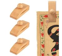 SUZEYEN 4PCS Wooden Tapestry Hanger Clips with Screws - Beechwood Quilt Wall Hanging Hooks for Tapestry, Art Display, Wall Décor, Bedroom & Living Room, 8x3x4.3cm