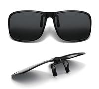 SUZEYEN Polarized Clip-On Sunglasses for Prescription Glasses - UV400 Flip-Up Anti-Glare Driving Glasses for Men & Women, Outdoor Travel Sport