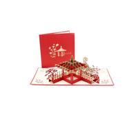 Suzhou garden hollow paper carving 3D Pop-Up greeting card thankyou card