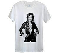 Suzi Quatro T Shirt 48 Crash Glam Rock Leather Tuscadero Music Unisex Gift White 3XL