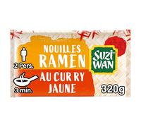 SUZI WAN Precooked Noodles WOK Ramen Curry, Yellow, 2 x 160g