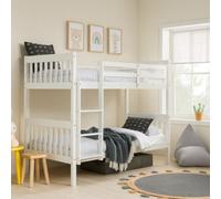 Suzie White Solid Pine Wooden Bunk Bed Frame - 3Ft Single