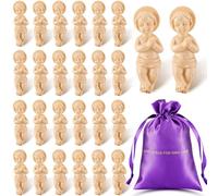 Suzile 12 Pieces Mardi Gras 1.5'' King Cake Babies Figure with Gift Bag Resin Mini Jesus Figures Figurines for Mardi Gras Party Cake Toppers Baby Shower Decorations Religious Gifts
