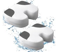Suzile 2 Pcs Hot Tub Booster Seat Weighted Spa Bathtub Booster Inflatable Cushion Quick Dry Non Slip Bottom Portable Seat with 3D Air Mesh Cover Tub Accessory for Adult Indoor Outdoor(White Grey)
