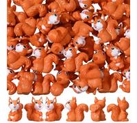 Suzile 50 Pcs Mini Resin Squirrel Miniature Squirrel Figures Tiny Resin Squirrel Mini Forest Animal Figures Garden Accessories Cupcake Topper Decor for Outdoor Landscape Garden Lawn DIY Birthday Craft
