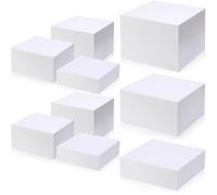 Suzile 9 Pcs Acrylic Buffet Risers Cube Boxes 5 Sided Food Table Stands With Hollow Bottoms for Party Catering Dessert Collectibles, Large Medium Small, White