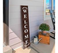 Suzile Welcome Sign for Front Door Welcome Sign for Front Porch Standing Farmhouse Porch Signs Outdoor Tall Welcome to Our Home Sign Decorations for Porch (Fresh Welcome), 47.2 x 7.8 x 0.4