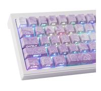 Suzit PBT Custom keycaps, 131 Keys Rose Sea Gradient Tie-Dye Dye-Sub Cherry Profile ISO/ANSI UK Layout Mechanical Keyboard (Gradient Purple)