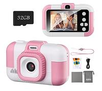 SUZIYO Kids Camera, Children Digital Selfie Video Camcorder 1080P Dual Lens 2.4 Inch HD, Birthday Christmas Electronic Gifts Toys for Age 3-9 Years Old Toddlers Girls & Boys (with 32G TF Card,Pink)