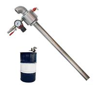 SUZLAZYR Drum Air Operated Oil Transfer Pump - Stainless Steel Pneumatic Barrel Pump with Air Pressure Gauge and Safety Valve for Various Oils and Solvent