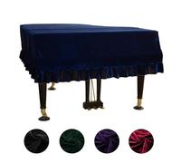 SUZLAZYR Grand Piano Cover, Velvet Baby Grand Piano Cover Piano Dust Cover Cloth Washable Soft Bordered Full Triangle Piano Decorated Protective Cover,Blue,160cm/62.99inch
