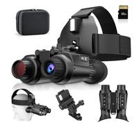 SUZLAZYR Night Vision Goggles for Adults 4K - Head Mounted Night Vision Binoculars Infrared Goggles with 3D Visual, 8X Digital Zoom, 32GB Card Included, Perfect for Hunting, Camping & Security