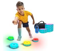 SUZLAZYR Reaction Training Lights Remote Control Speed and Agility Response Training Equipment 4 Modes & 4 Light Color Hand Eye Coordination Training Lamp for Sports and Fitness,6 Lights