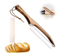 Suzmei Bread Slicer, 15.7x2.4 Inch Stainless Steel Bread Bow Saw with Bamboo Handle for Sourdough, Bagels, Baguettes