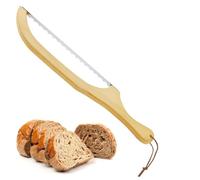 Suzmei Bread Slicer, Bread Knife, 15.7×2.4 Inch Bread Bow Knife for Slicing, Stainless Steel Sourdough Bread Knife Portable Bread Cutting Tool with Bamboo Handle Bread Slicers for Homemade Bread