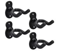 suzmei Guitar Hanger Guitar Wall Mount Holder Hook Stand, String Instruments Wall Hangers Stands Holders Hooks for Acoustic Electric Bass Classical Ukulele Guitars-Black (4 Pcs)