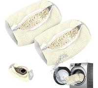 Suzmei Shoe Laundry Bag, Zipper Closure, Hand Brush Simulating Bristles, Reusable for Washing Machine and Dryer, 15.4 x 7.5 x 7.5 inches, Suitable for Tennis, Sports, Casual, Canvas Shoes(2PCS White)