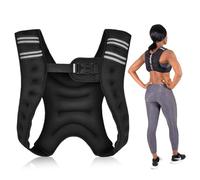 Suzmei Weight Vest 6.5lb /3KG with Reflective Stripes, Body Weight Vest for Men's, Women's Workouts, Strength Training, Running, Walking, Jogging, Cardio (Black, 3KG)