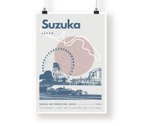Suzuka F1 Circuit Poster: Japanese Grand Prix Track Art Print, Motorsport Wall Decor, Formula 1 Racing Gift, Retro Racing Artwork, F1 Lover