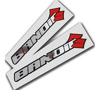 ! Suzuki Bandit Silver chrome on black graphics decals stickers x 2
