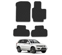 Suzuki Grand Vitara (2005-2019) Heavy Duty Thick Rubber Car Mats Accessories Tailored Fit Front Rear Set Compatible Accessory Waterproof Durable Non-Slip 5mm Full Coverage Protection