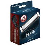 Suzuki M-20-LP Manji Diatonic Harmonica Low Key Set with case, Silver ,4.0 cm*10.5 cm*11.5 cm