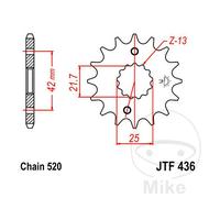 JT Front Sprocket 14 Tooth 520 Pitch JTF436.14 Fits Aprilia RS 250 1995-2002