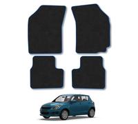 Suzuki Swift Non-Sport 2010-2017 Car Mats Tailored Fit Carpet Floor Mats Non Slip Blue Trim Full Coverage Compatible Accessory Front Rear Set Anti Slip Granulated Backing Hand-Finished Clips