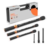 SUZUME 3PCS Torque Wrench Set 72 Teeth Dual-Direction Adjustable Torque Wrench Dual-Scales 1/4 & 3/8 & 1/2-Inch ±3% Accuracy Click Torque Wrenches for Bicycle, Motorcycle, Car,Maintenance