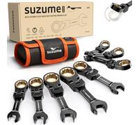SUZUME Stubby Wrench Set 8PCS SAE (5/16”- 3/4”) with 180°Flex Head