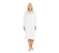 Suzy & Me Ladies 100% Brushed Cotton Winceyette Nightdress (12-14, BLUE)