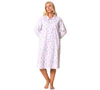 Suzy & Me Ladies 100% Brushed Cotton Winceyette Nightdress (BLUE DAISY, 20-22)
