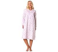 Suzy & Me Ladies 100% Brushed Cotton Winceyette Nightdress (PINK DAISY, 24-26)