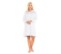 Suzy & Me Ladies 100% Brushed Cotton Winceyette Nightdress. Short Length (Blue 24-26)