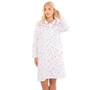 Suzy & Me Ladies 100% Brushed Cotton Winceyette Nightdress. Short Length (Pink 20-22)