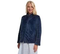 Suzy & Me Ladies Heart Embossed Zip Up Bedjacket (16-18, NAVY)