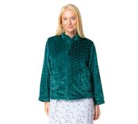 Suzy & Me Ladies Heart Embossed Zip Up Bedjacket (UK, Numeric, 12, 14, Regular, Regular, FOREST)