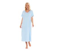 Suzy & Me Ladies Long Plus Size Luxury Soft Touch Jersey Nightshirt (BLUE DOT 18-20)