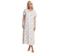 Suzy & Me Ladies Long Plus Size Luxury Soft Touch Jersey Nightshirt (IVORY FLORAL 18-20)