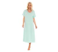 Suzy & Me Ladies Long Plus Size Luxury Soft Touch Jersey Nightshirt (MINT DOT 14-16)