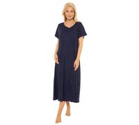 Suzy & Me Ladies Long Plus Size Luxury Soft Touch Jersey Nightshirt (NAVY 18-20)