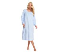 Suzy & Me Ladies Long Sleeved Soft Fleece Nightdress (BLUE, 16-18)