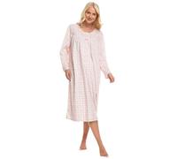 Suzy & Me Ladies Long Sleeved Soft Fleece Nightdress (PINK PETAL 12-14)
