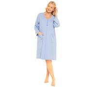 Suzy & Me Ladies Supersoft Waffle Jersey Zip Robe (SMALL, BLUE)