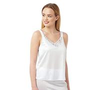 Suzy & Me Ladies White Guipure Lace Trim Camisole. (16, White)