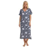Suzy & Me Plus Size 100% Jersey Cotton Nightshirt (GREY FLORAL 10-12)