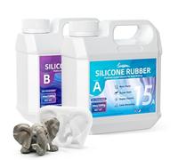 Suzzam Silicone Mould Making Kit, 2000g Translucent Platinum Silicone Rubber, 15A Super Elastic Liquid Mold Making Silicone for Resin, Soap, Candle, Plaster etc - Fast Cure