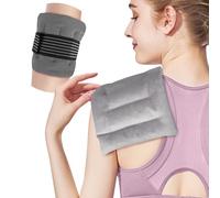 SuzziPad 10.8x5.5in Microwave Heating Pad, Microwavable Heating Pads with 25in Velcro Straps, Hands-Free Heat Compress for Neck Shoulder, Multipurpose Moist Heat Pack for Arm, Abdomen and Calf, Gray