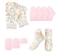 SuzziPad Cold Therapy Socks and Hand Ice Pack for Chemotherapy Patients, Tired Achy Hands & Feet, Swelling Comfort, Chemotherapy Must Haves for Women, Chemo Side Effects, Ditsy Floral, Beige, L